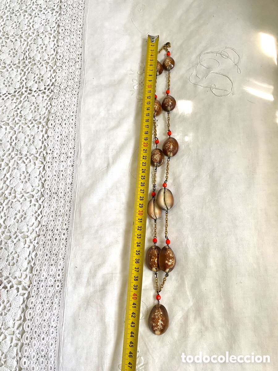 Joyeria: Antiguo collar de conchas y Cristal - Foto 7