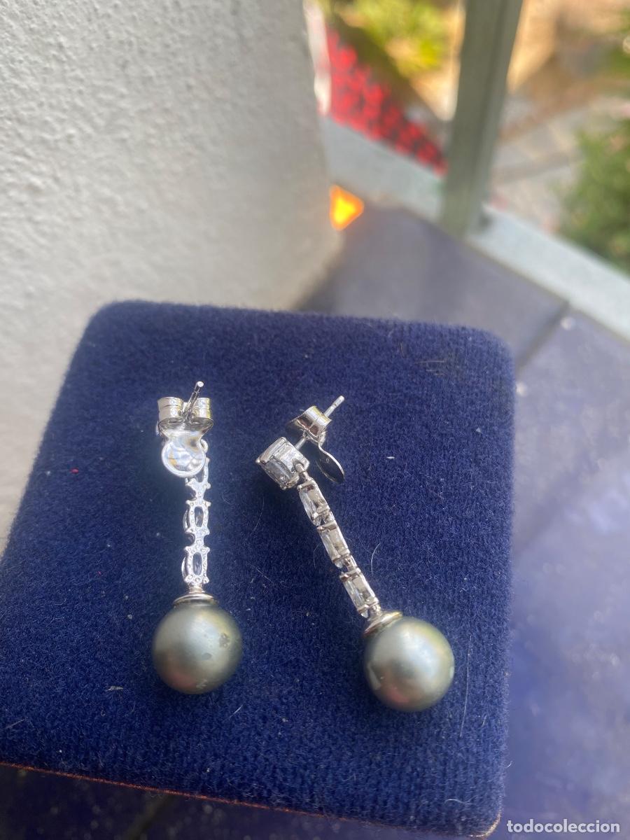 Joyeria: Pendientes perlas gris y plata - Foto 2