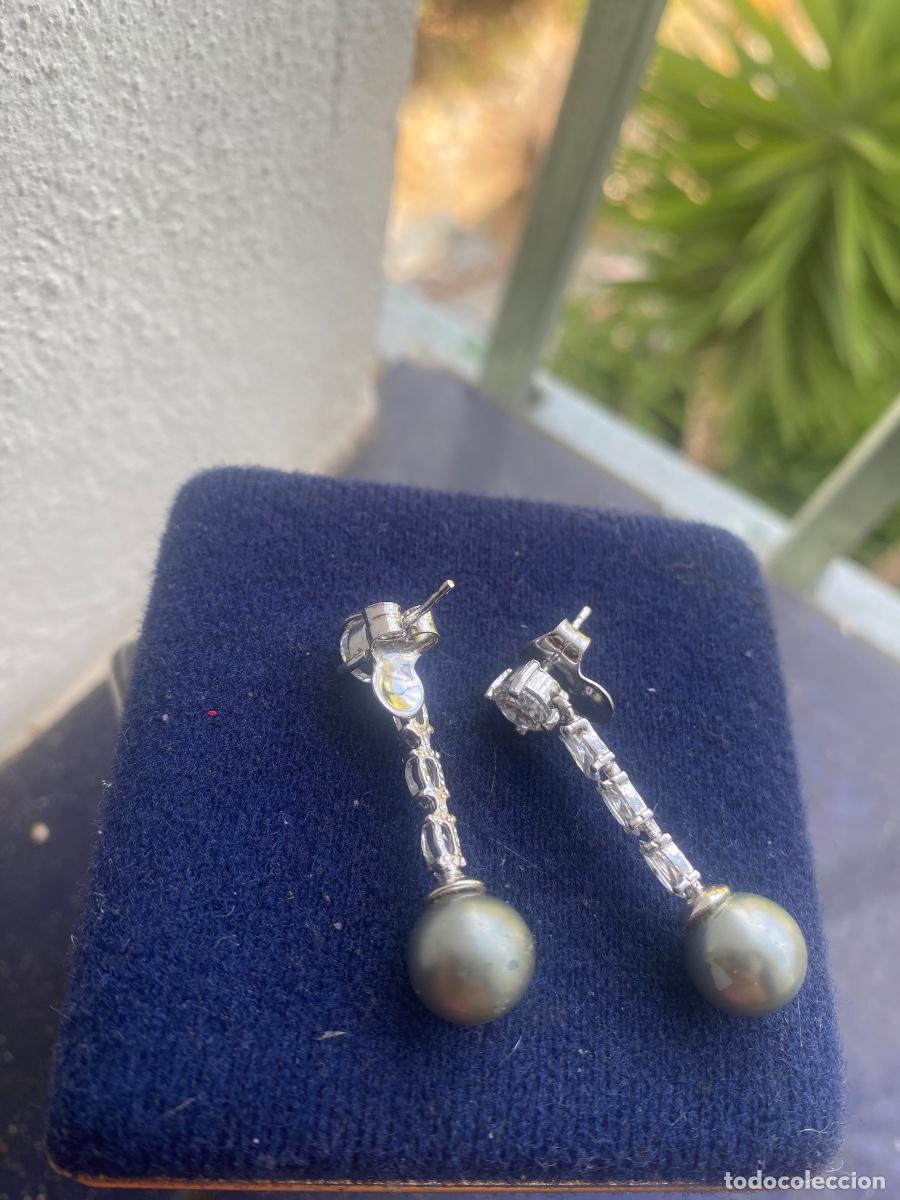 Joyeria: Pendientes perlas gris y plata - Foto 3
