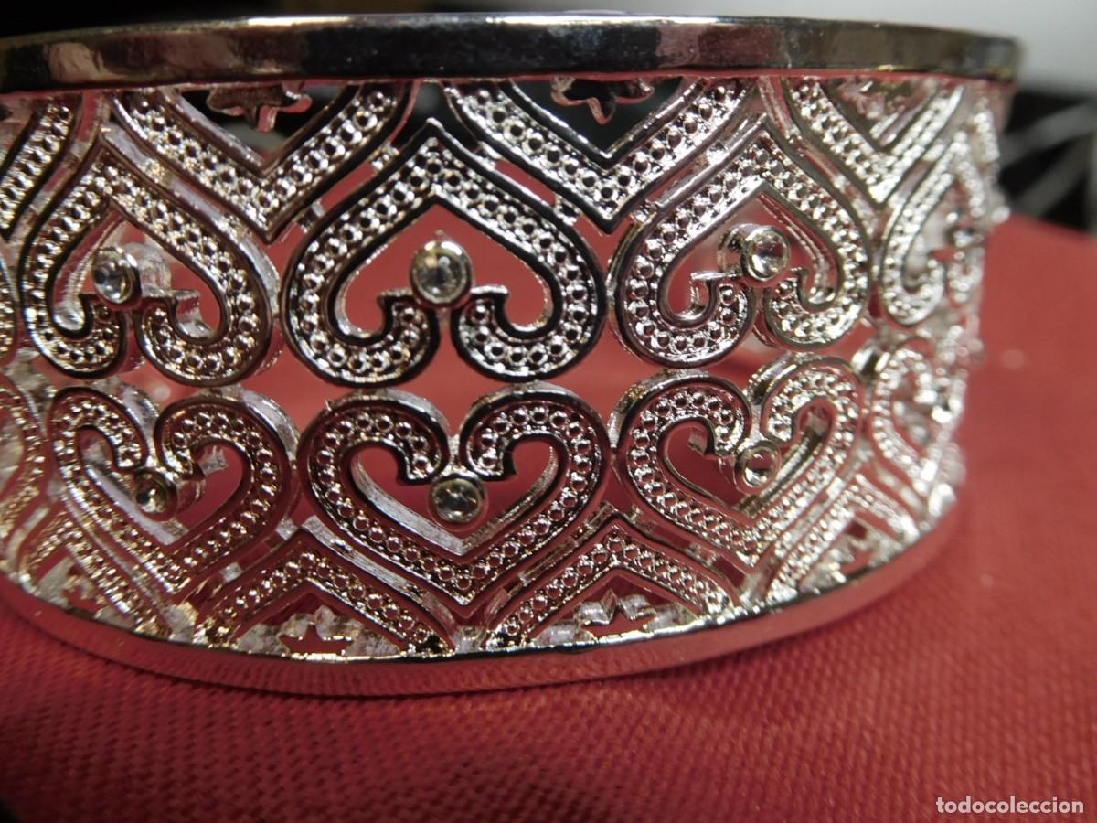 Joyeria: Pulsera de plata, ley 925, ancha, filigrana perforada en formas de coraz&oacute;n - Foto 3