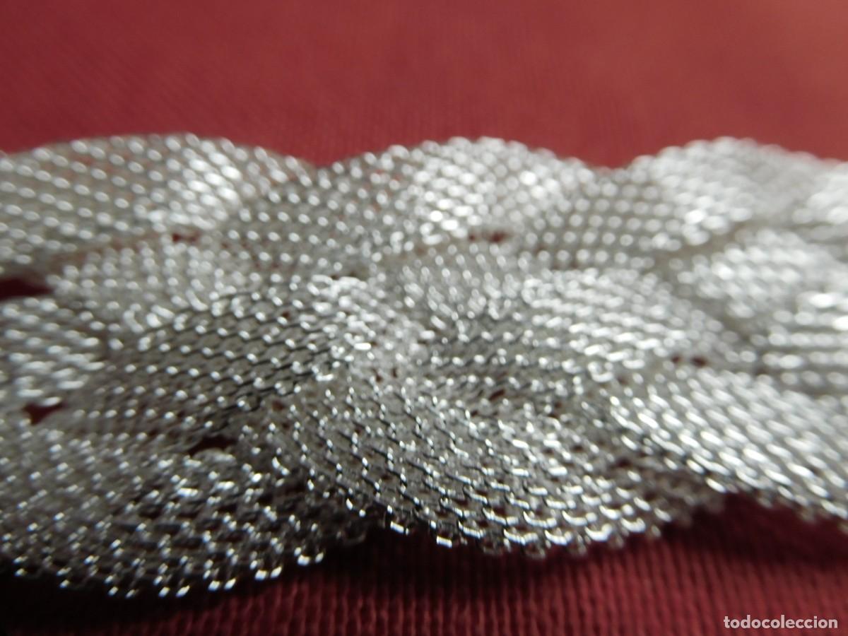 Joyeria: Pulsera ancha de plata, ley 925, ancha, trama de malla trenzada