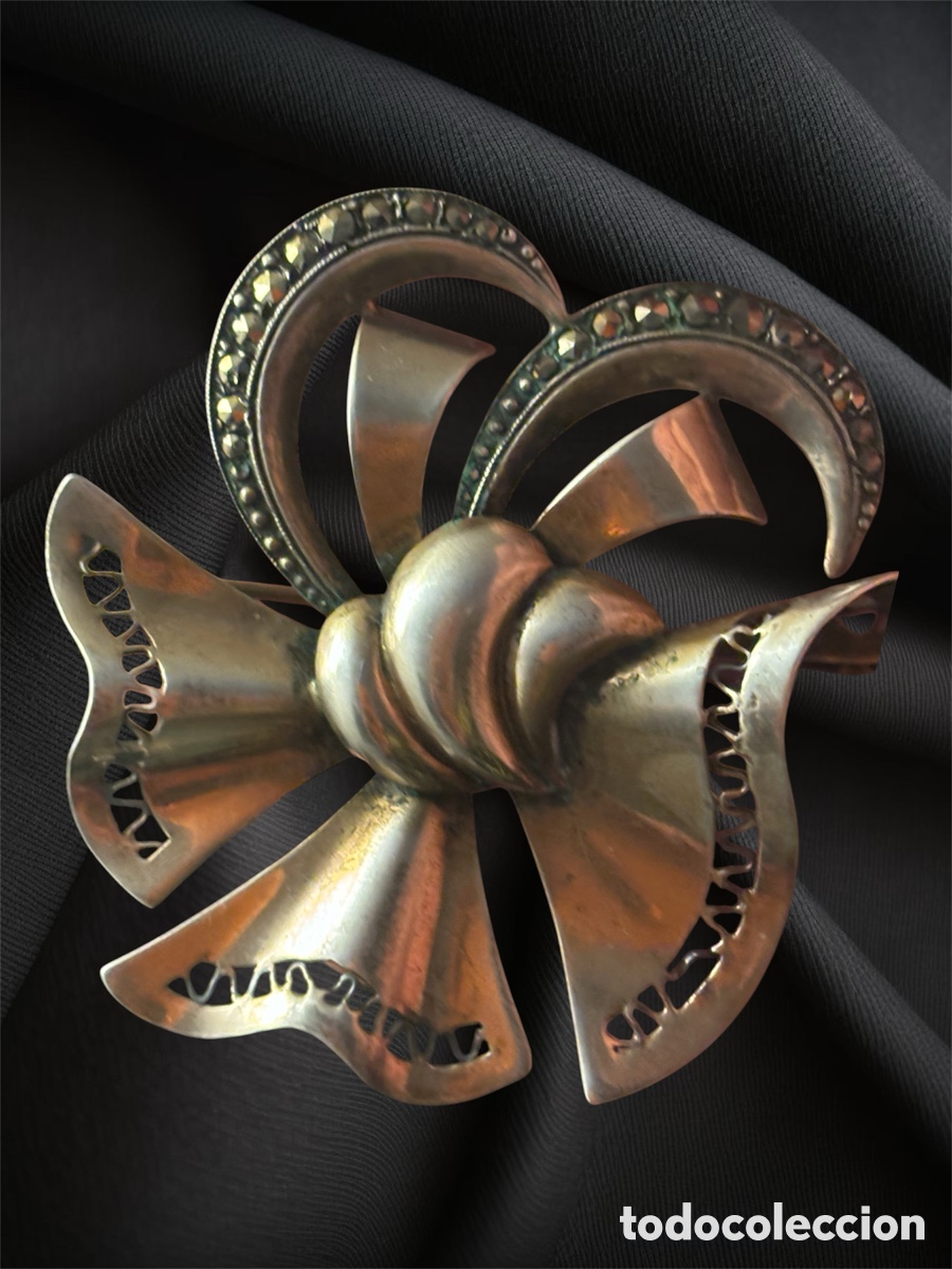 Joyeria: GEORGES LEGROS (BIJOUX GL) MAGN&Iacute;FICO BROCHE ART D&Eacute;CO / RETRO FRANC&Eacute;S - &iquest;PLATA? - 5,3 CM
