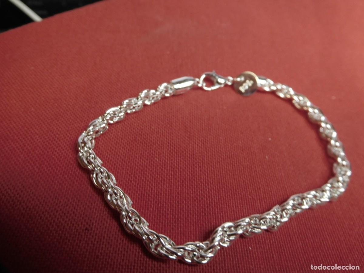 Joyeria: Pulsera de plata, ley 925, en forma de cord&oacute;n