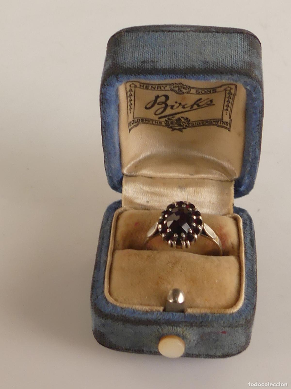 Schmuck: BONITO ANILLO DE PLATA ANTIGUA DECORADO CON PIEDRA PESO TOTAL 2,71 GRAMOS