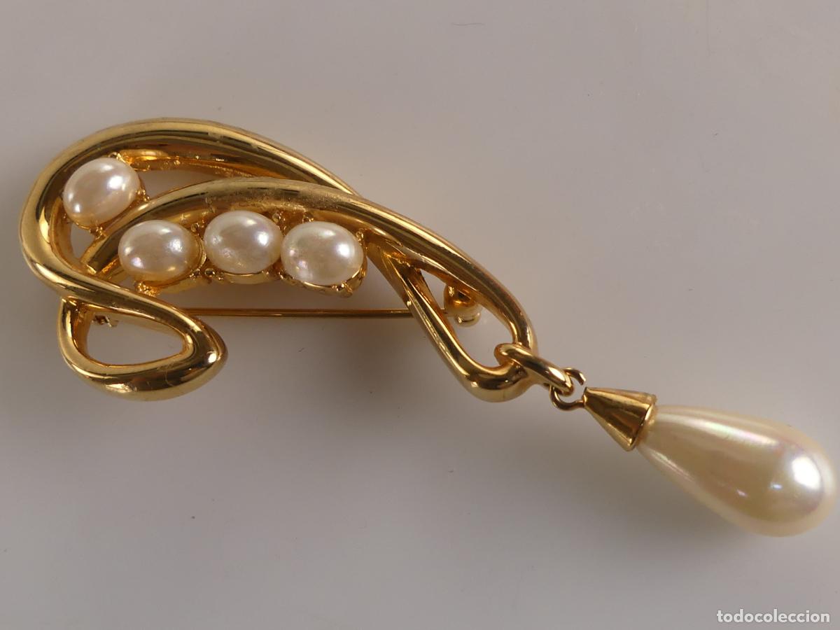 Joyeria: ELEGANTE BROCHE DORADO CON PERLAS - Foto 5