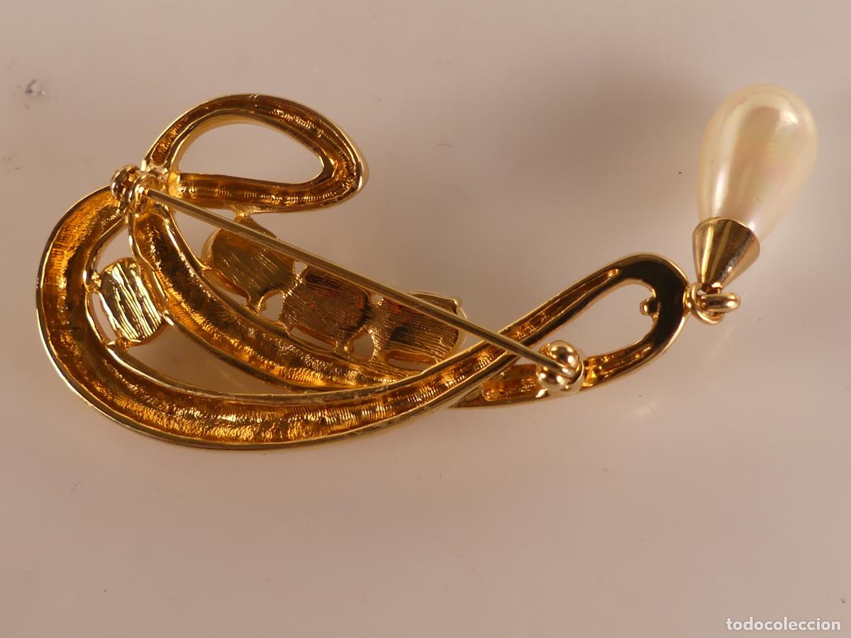 Joyeria: ELEGANTE BROCHE DORADO CON PERLAS - Foto 6