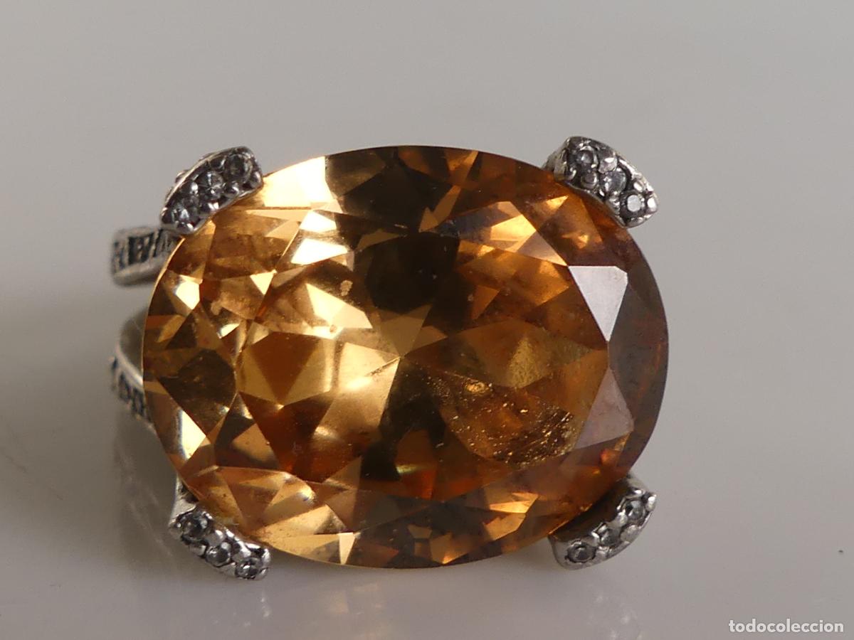 Joaillerie: BONITO ANILLO DE PLATA ANTIGUA DECORADO CON PIEDRA PESO TOTAL 13,82 GRAMOS