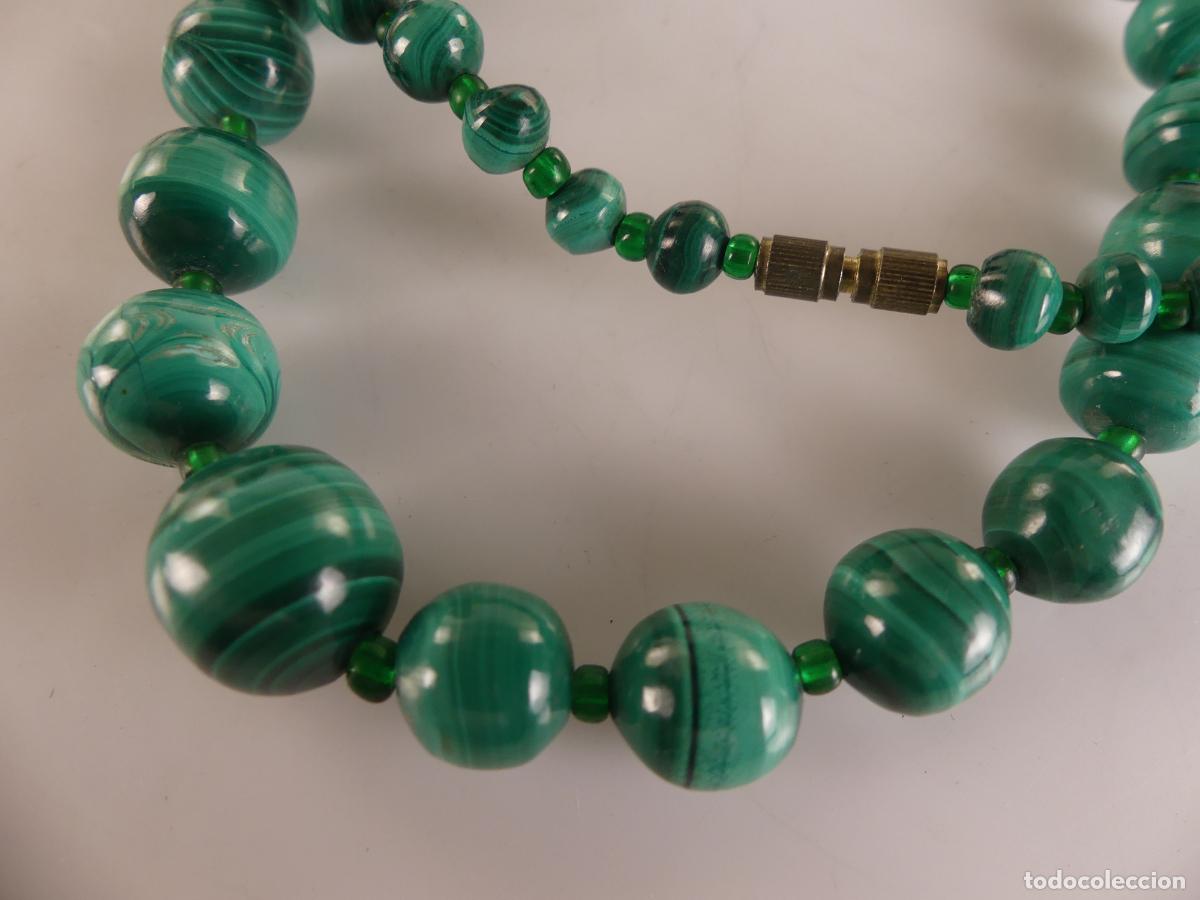 Gioielleria: COLLAR DE BOLLAS DE PIEDRAS NATURALES MALAQUITA