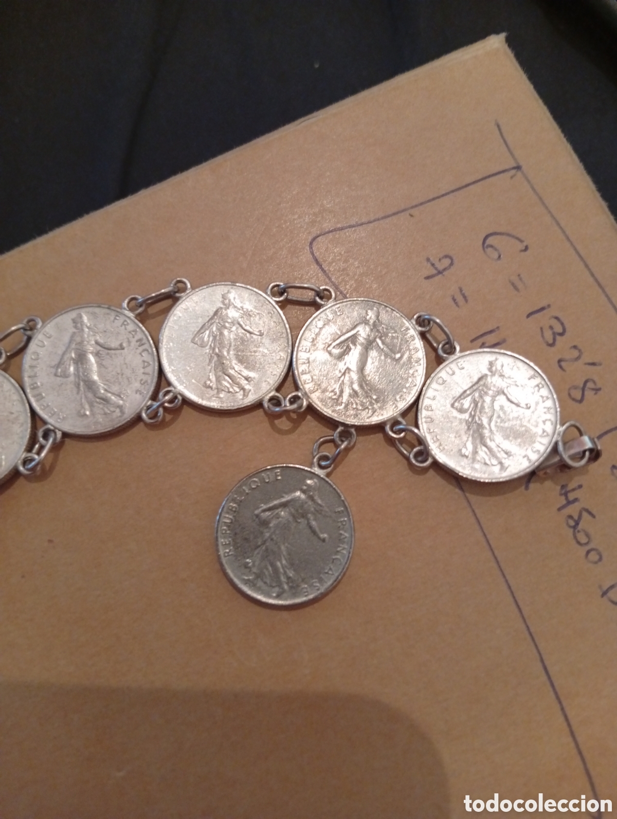 Joyeria: Pulsera monedas francesas antigua - Foto 3