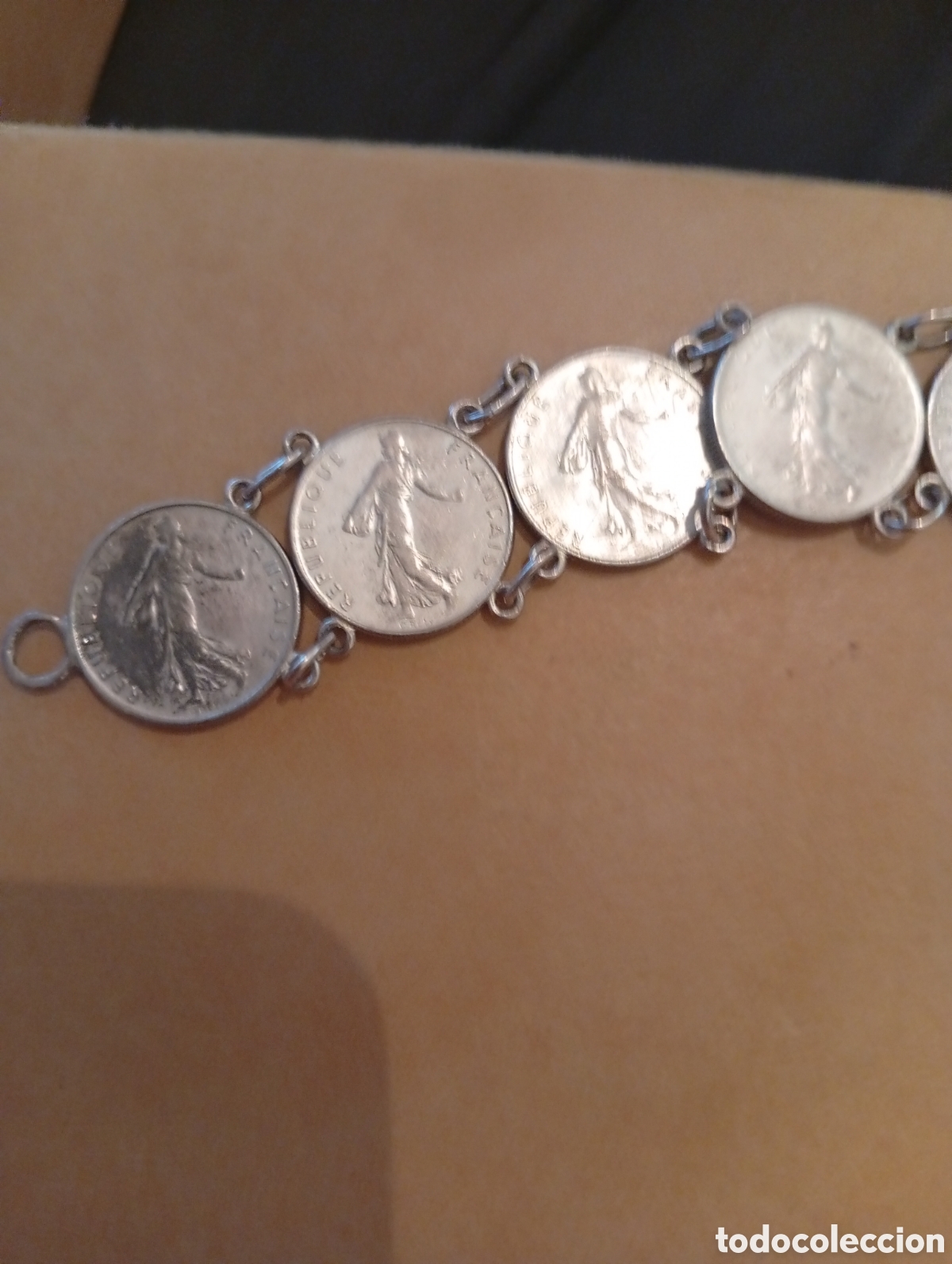 Joyeria: Pulsera monedas francesas antigua