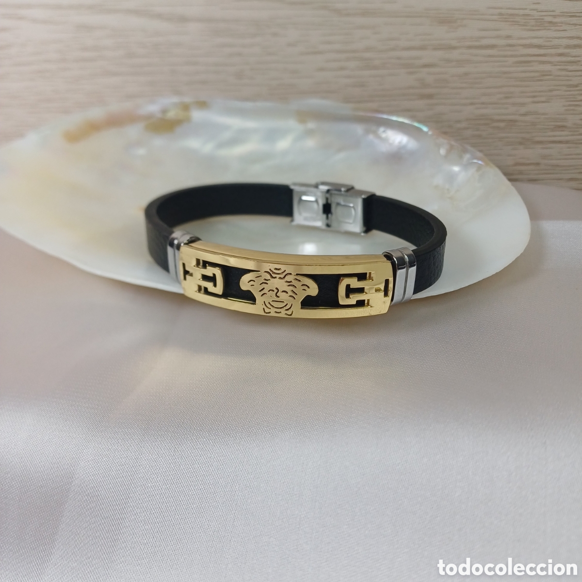 Joyeria: BRAZALETE HOMBRE PIEL Y ACERO 316 L MEDUSA