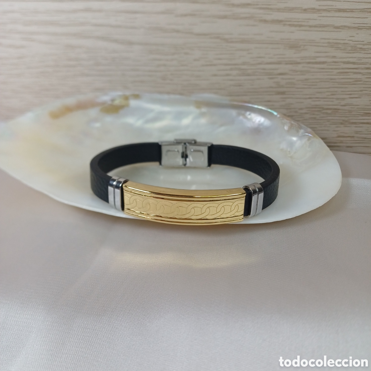 Joalharia: BRAZALETE HOMBRE PIEL Y ACERO INOXIDABLE GRECA