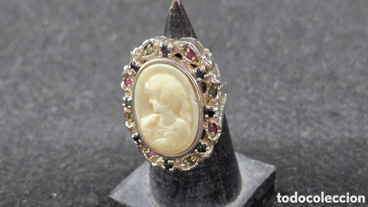 Joyeria: Precioso anillo plata de ley con camafeo