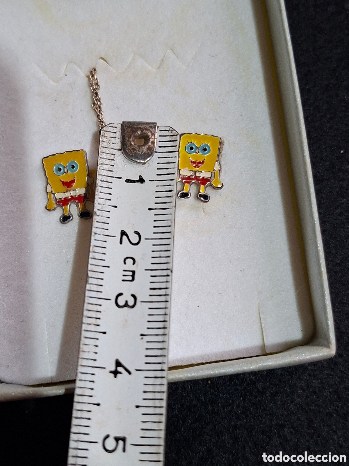 Joyeria: Conjunto de colgante y pendientes de bob esponja - Foto 2