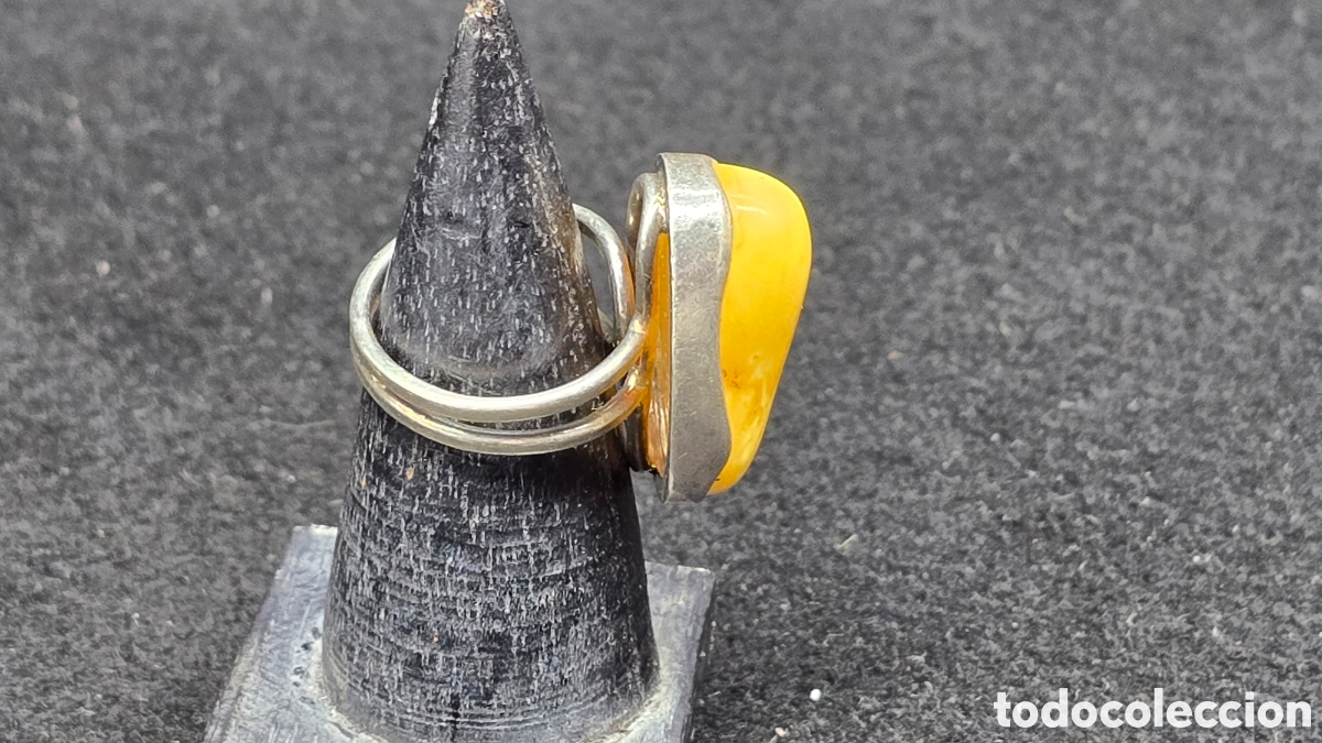Joyeria: Anillo plata de ley contrastada piedra amarillo - Foto 2