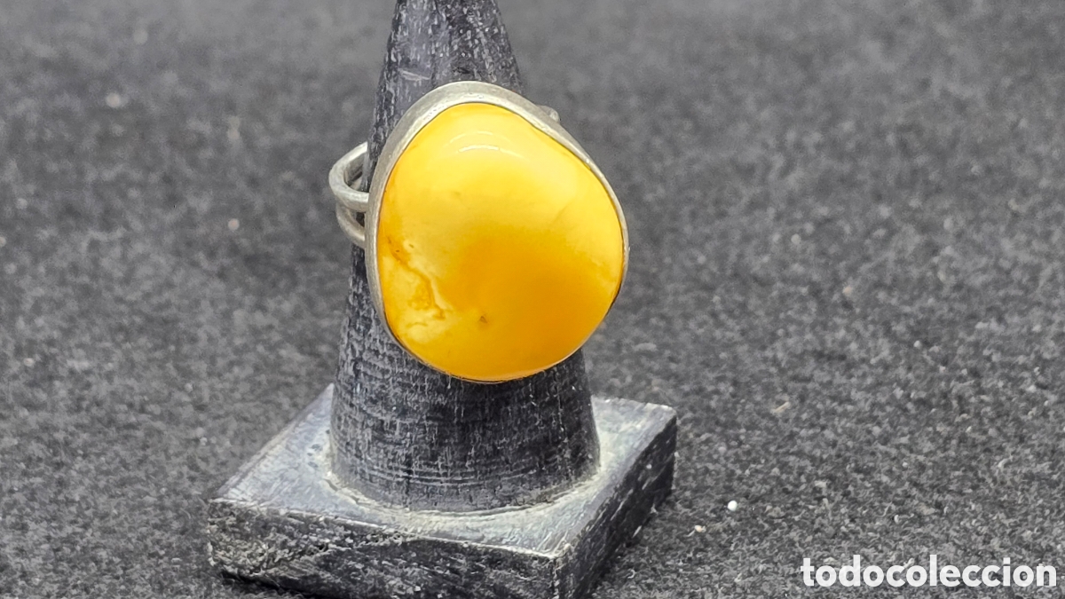 Joyeria: Anillo plata de ley contrastada piedra amarillo