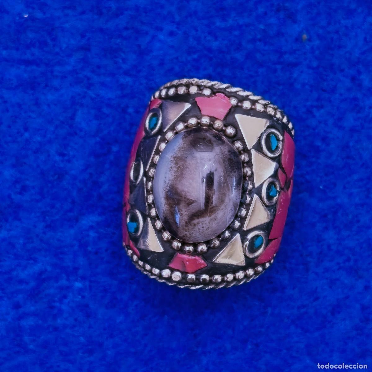 Joalharia: ANILLO ETNICO EN BRONCE CON PIEDRAS Y AGATA MUSGOSA