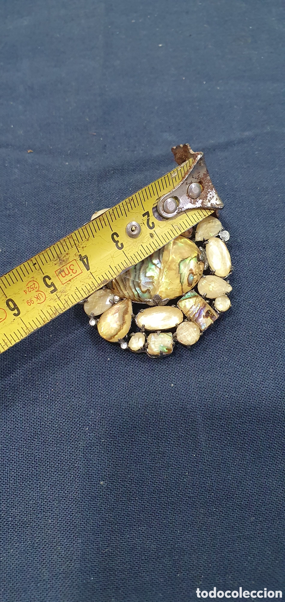 Joyeria: Antiguo broche con piedras. (L134) - Foto 2