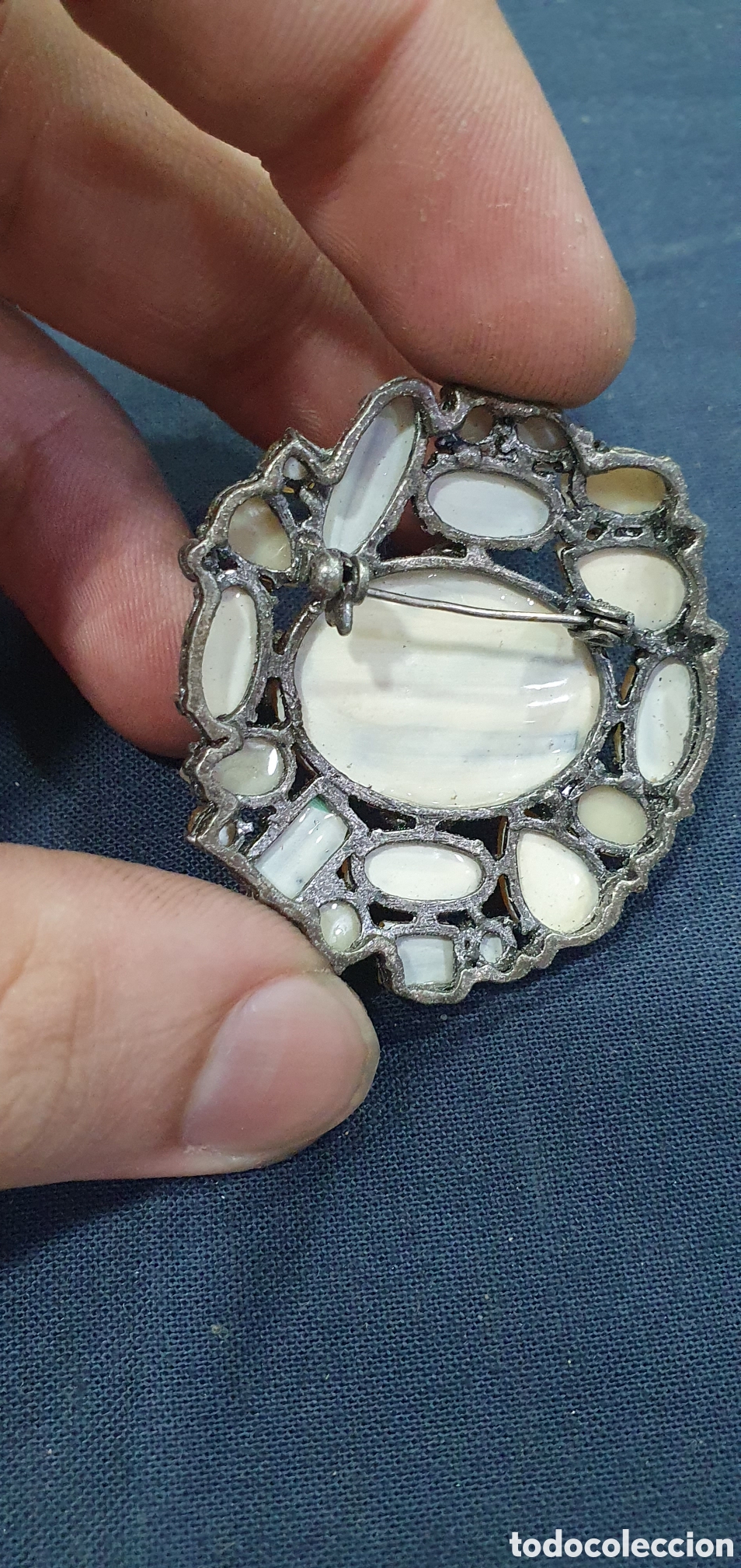 Joyeria: Antiguo broche con piedras. (L134) - Foto 3
