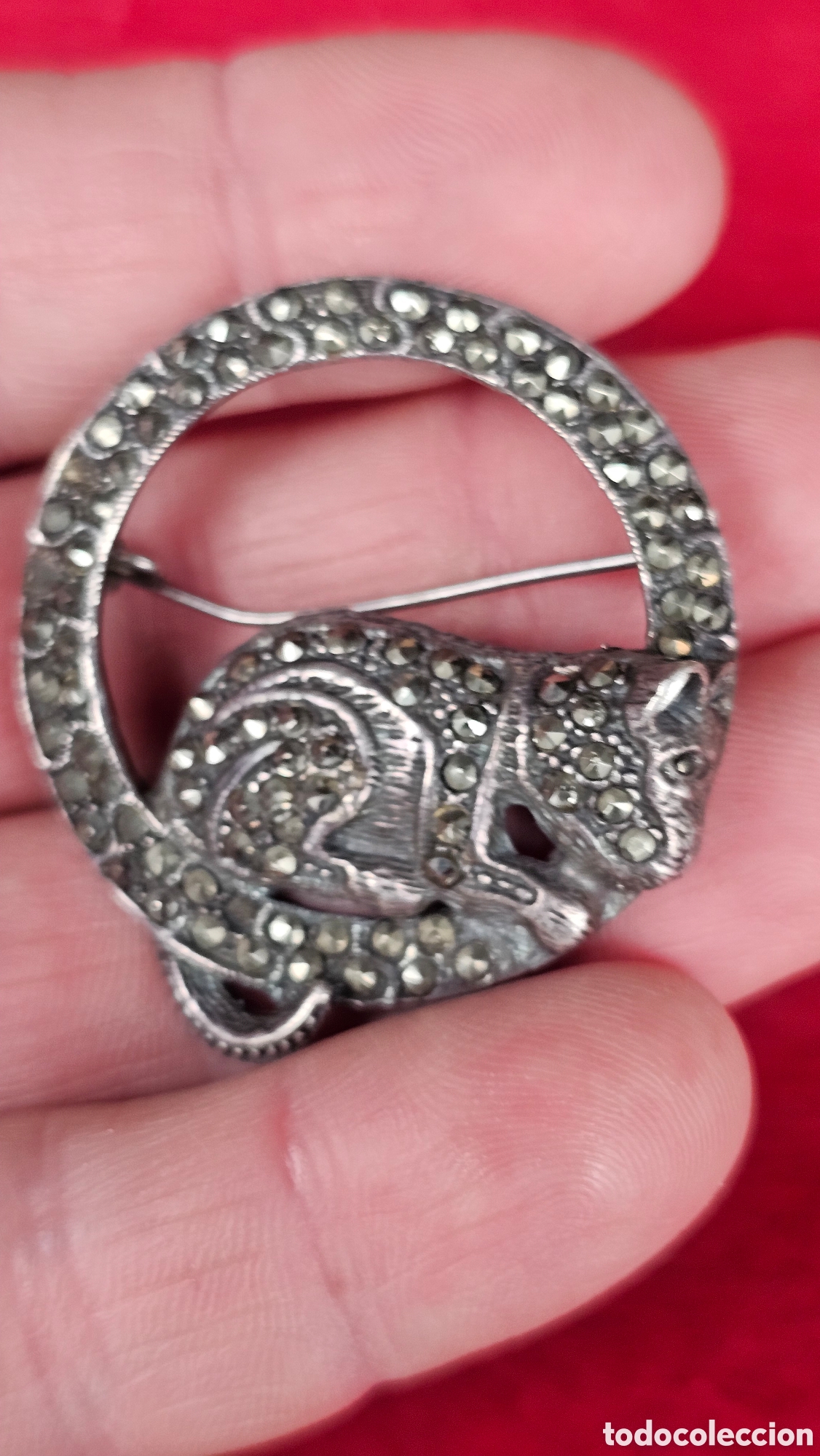Joyeria: Antiguo broche de plata de ley contrastada - Foto 5