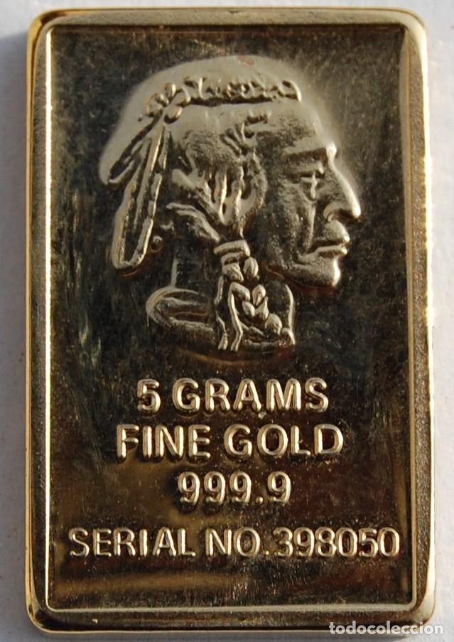Joaillerie: Lingote Indian American ba&ntilde;o de oro 24K