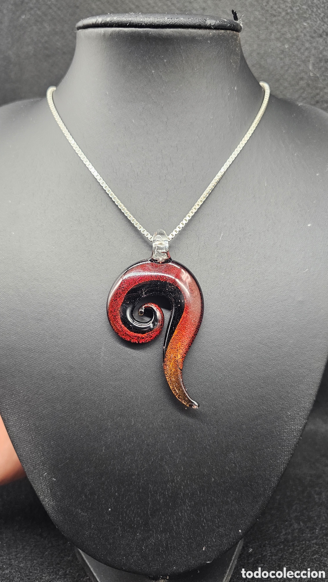 Joyeria: Collar de plata de ley y cristal de murano - Foto 1