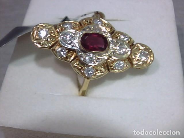 Joyeria: anillo en oro 18 kts diamantes y rubi - Foto 2