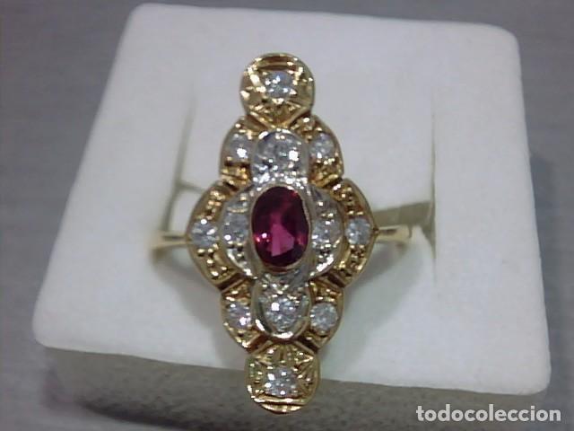 Joyeria: anillo en oro 18 kts diamantes y rubi - Foto 6