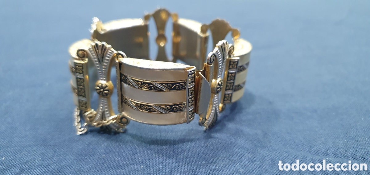 Schmuck: Pulsera con damasquinado en Oro de Toledo. (L134)