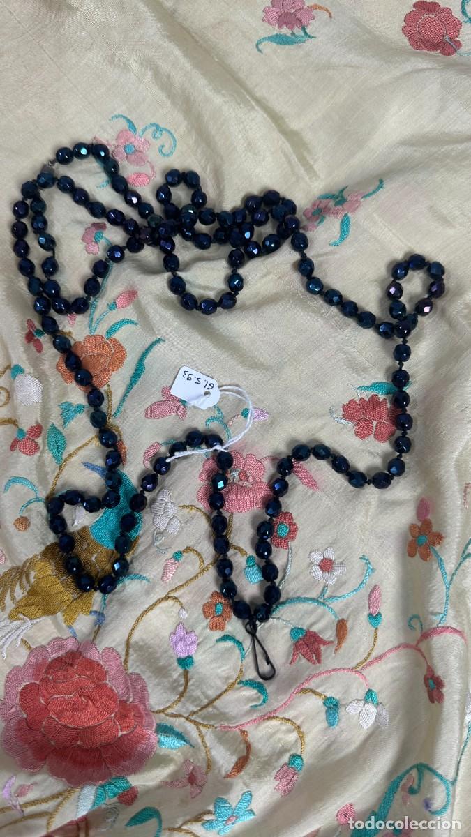 Joyeria: Antigua cadena de cristal negro azulado