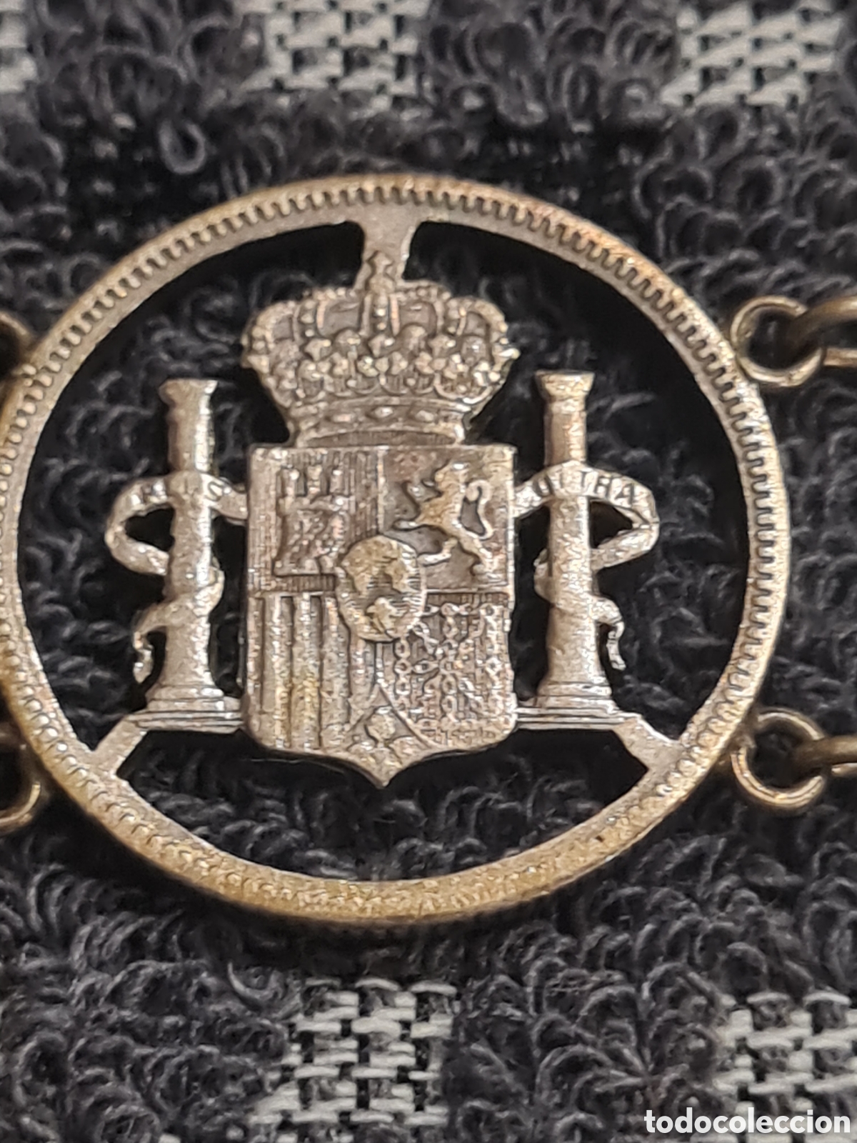 Joyeria: Antigua pulsera de plata de monedas - Foto 8