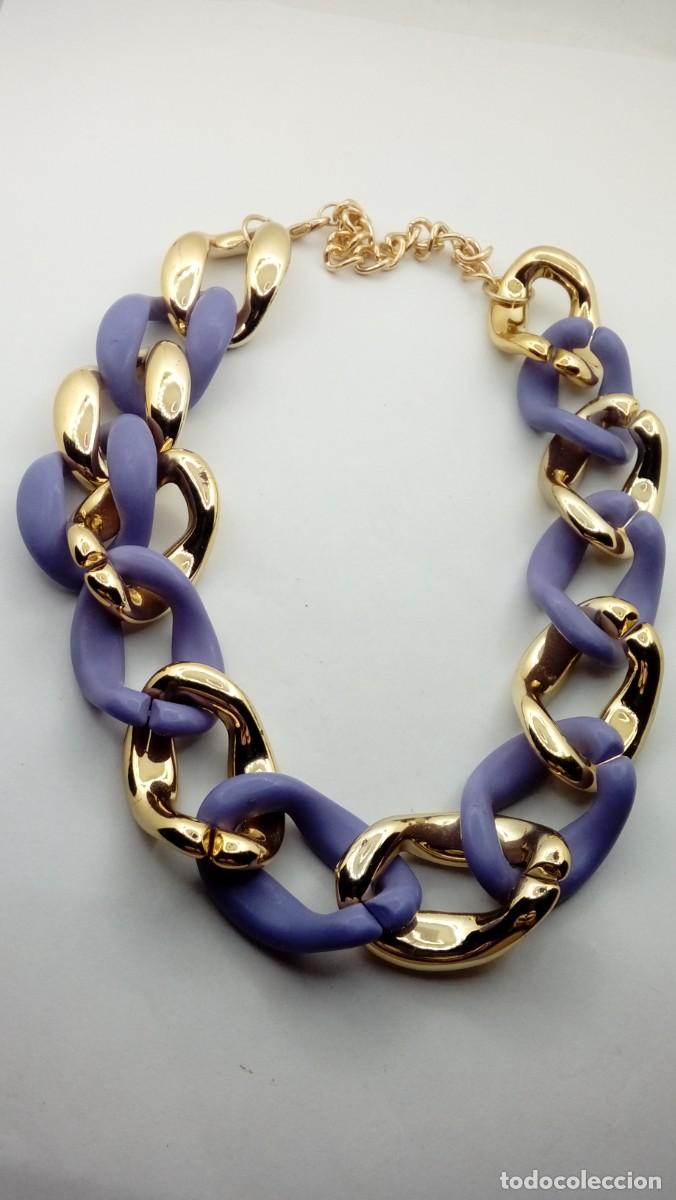 Joyeria: GARGANTILLA ESLABONES ORO Y MORADO - Foto 1