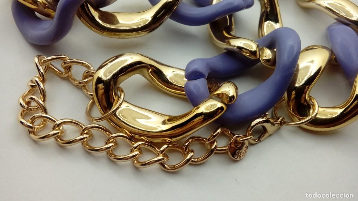 Joyeria: GARGANTILLA ESLABONES ORO Y MORADO - Foto 2