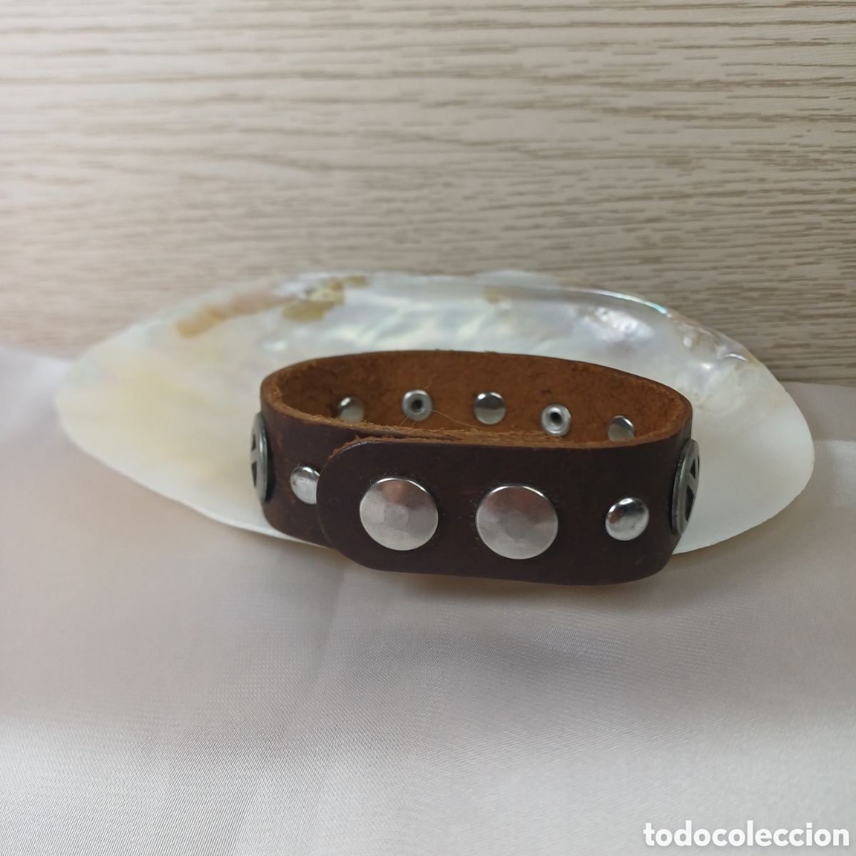 Joyeria: BRAZALETE CUERO Y S&Iacute;MBOLO PAZ - Foto 3
