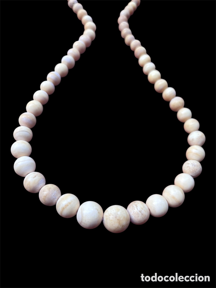 Joaillerie: ESPECTACULAR COLLAR ART D&Eacute;CO ORIGINAL (A&Ntilde;OS 20-30) &ndash; HUESO DE ALTA CALIDAD EFECTO MARFIL