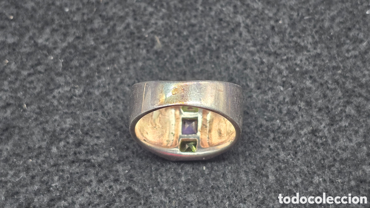 Joyeria: Anillo de plata de ley contrastada con piedras - Foto 4