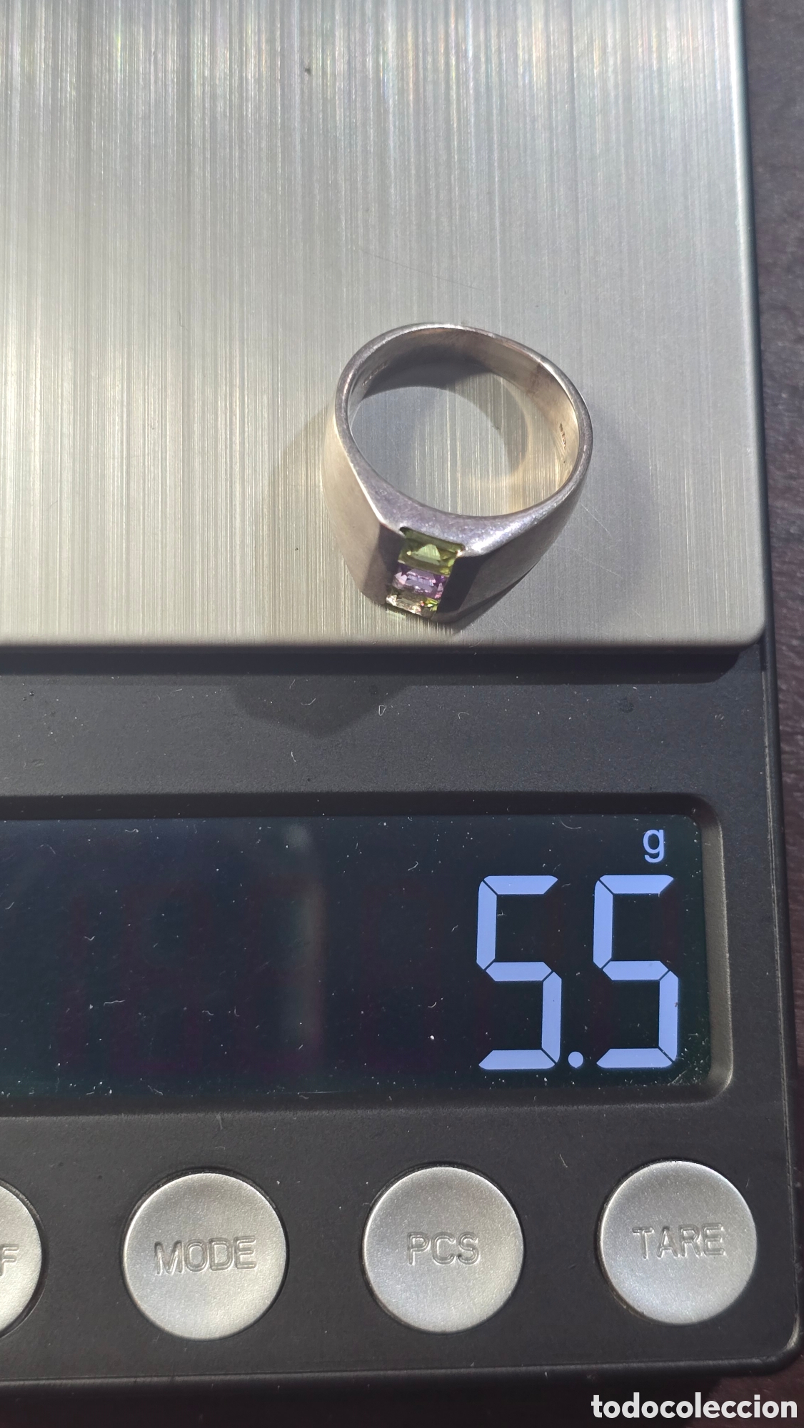 Joyeria: Anillo de plata de ley contrastada con piedras - Foto 8