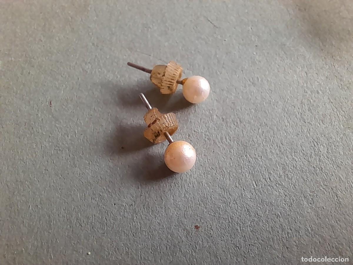 Joyeria: pendientes de boton con perla de 5mm aprox