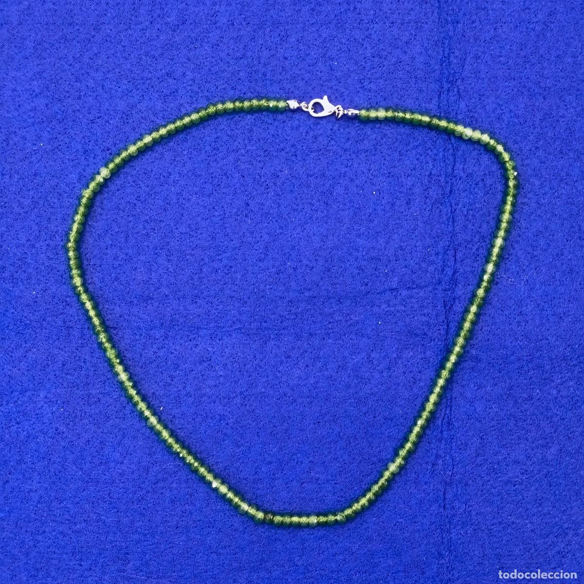 Joalharia: GARGANTILLA DE ESPINELAS VERDE FACETADAS 4,5 MM .ALPACA.MED. 45 CMS