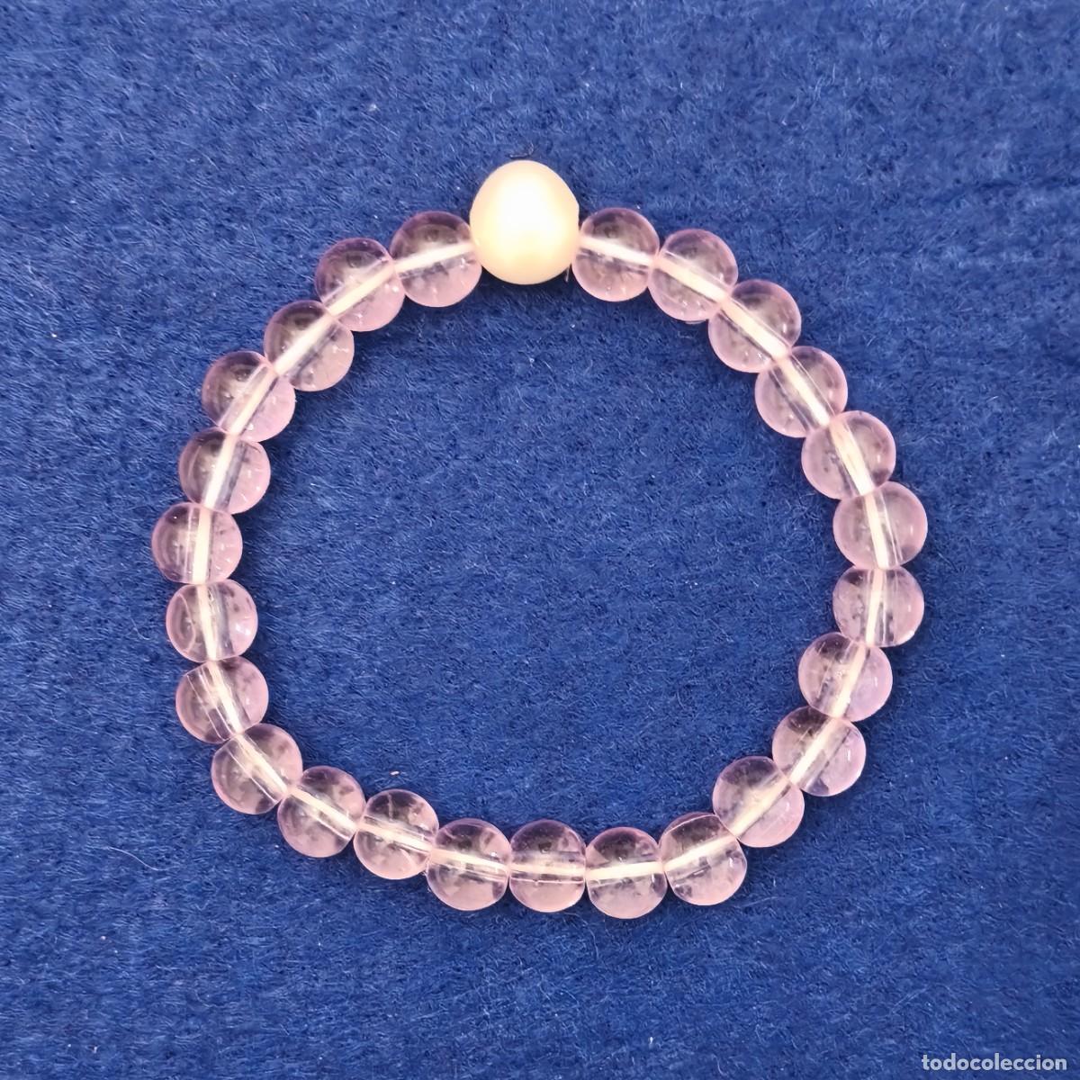 Joaillerie: PULSERA ELASTICA PIEDRAS VIOLETA Y PERLA CULTIVADA. BOLA 8,5 MM