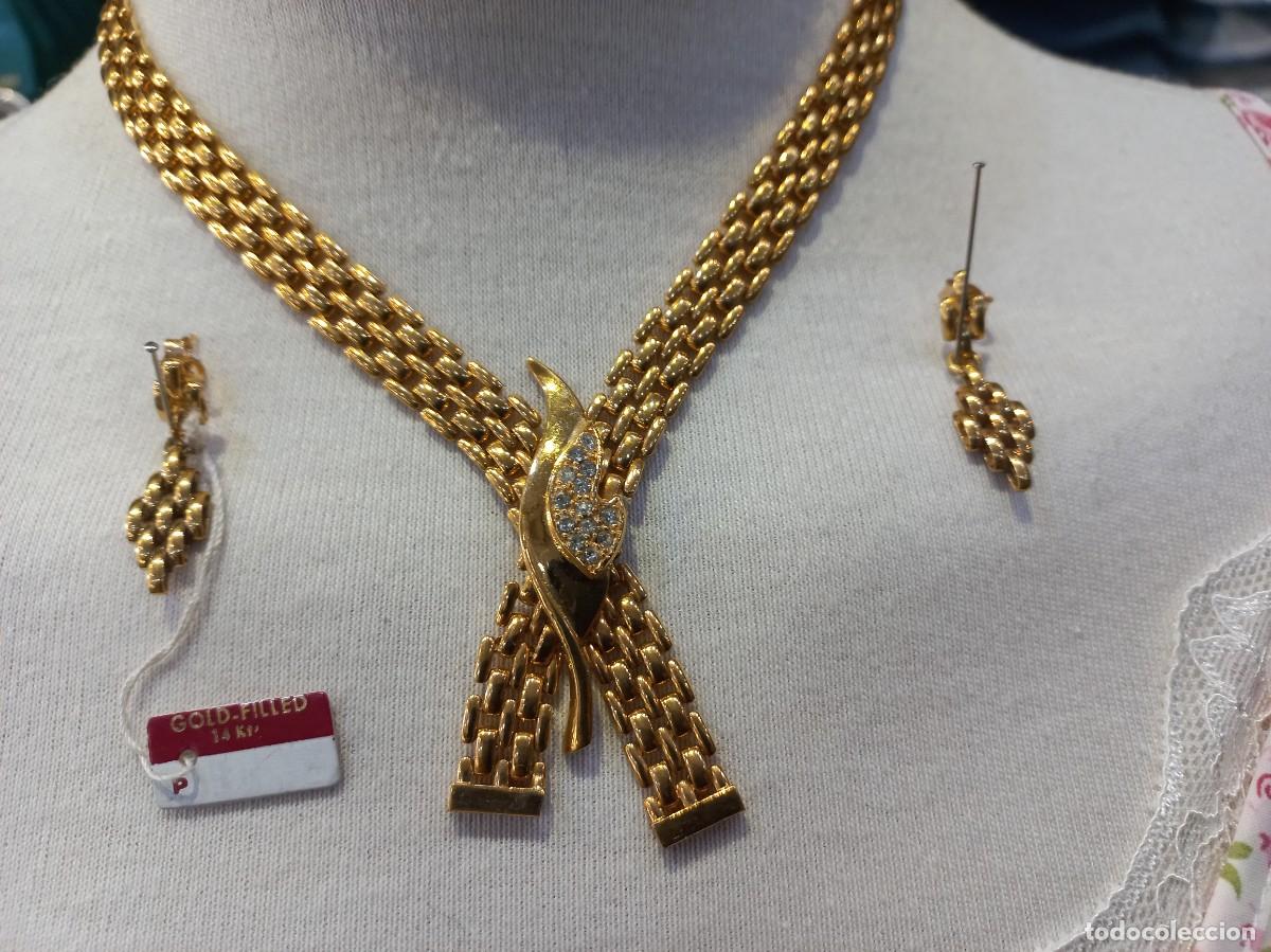 Joyeria: GARGANTILLA &uml;malla&uml; chapado Y PENDIENTES &uml;malla&uml; gold-filled