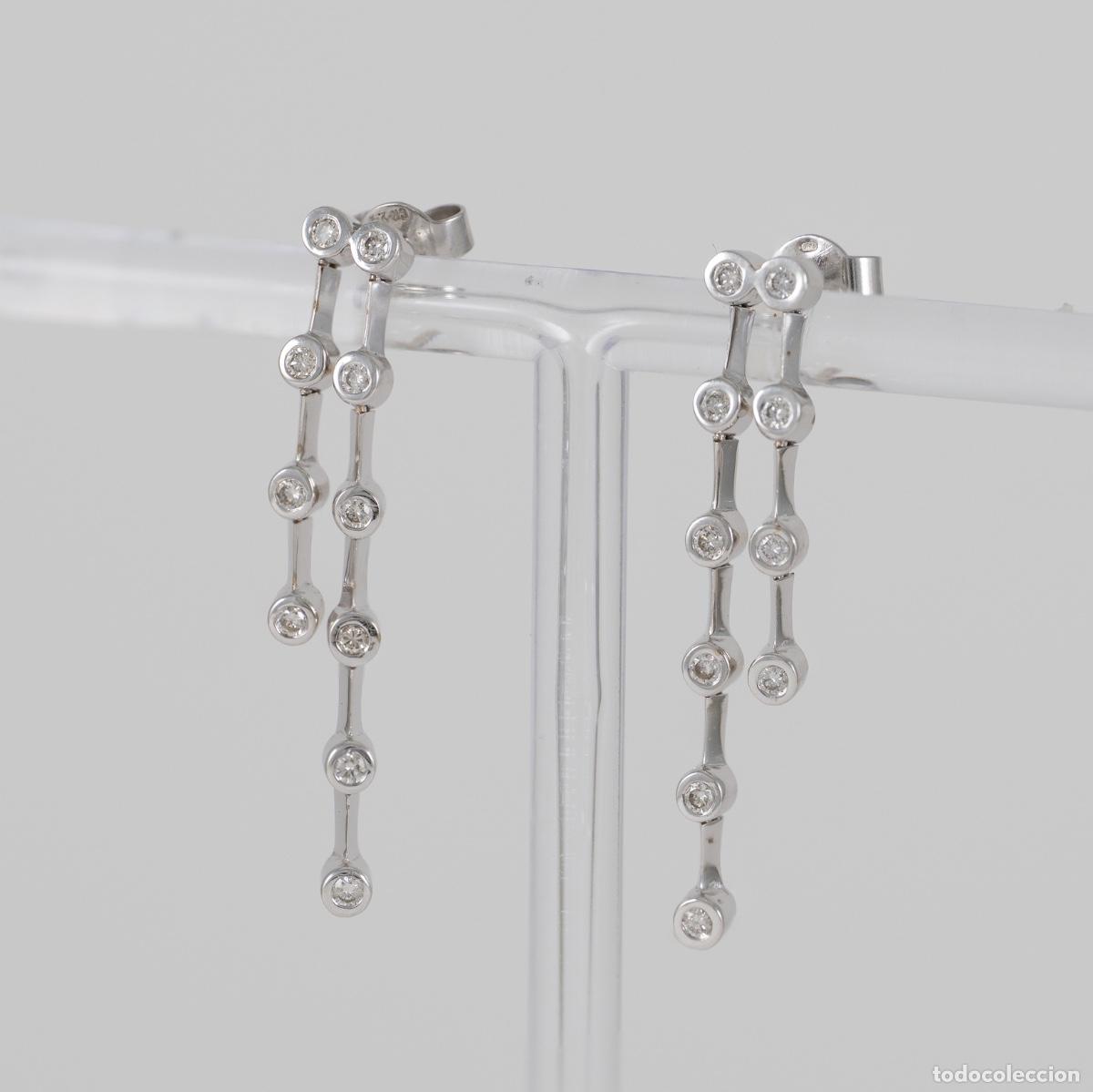 Joyeria: Pendientes en oro blanco 18k con diamantes - Foto 4