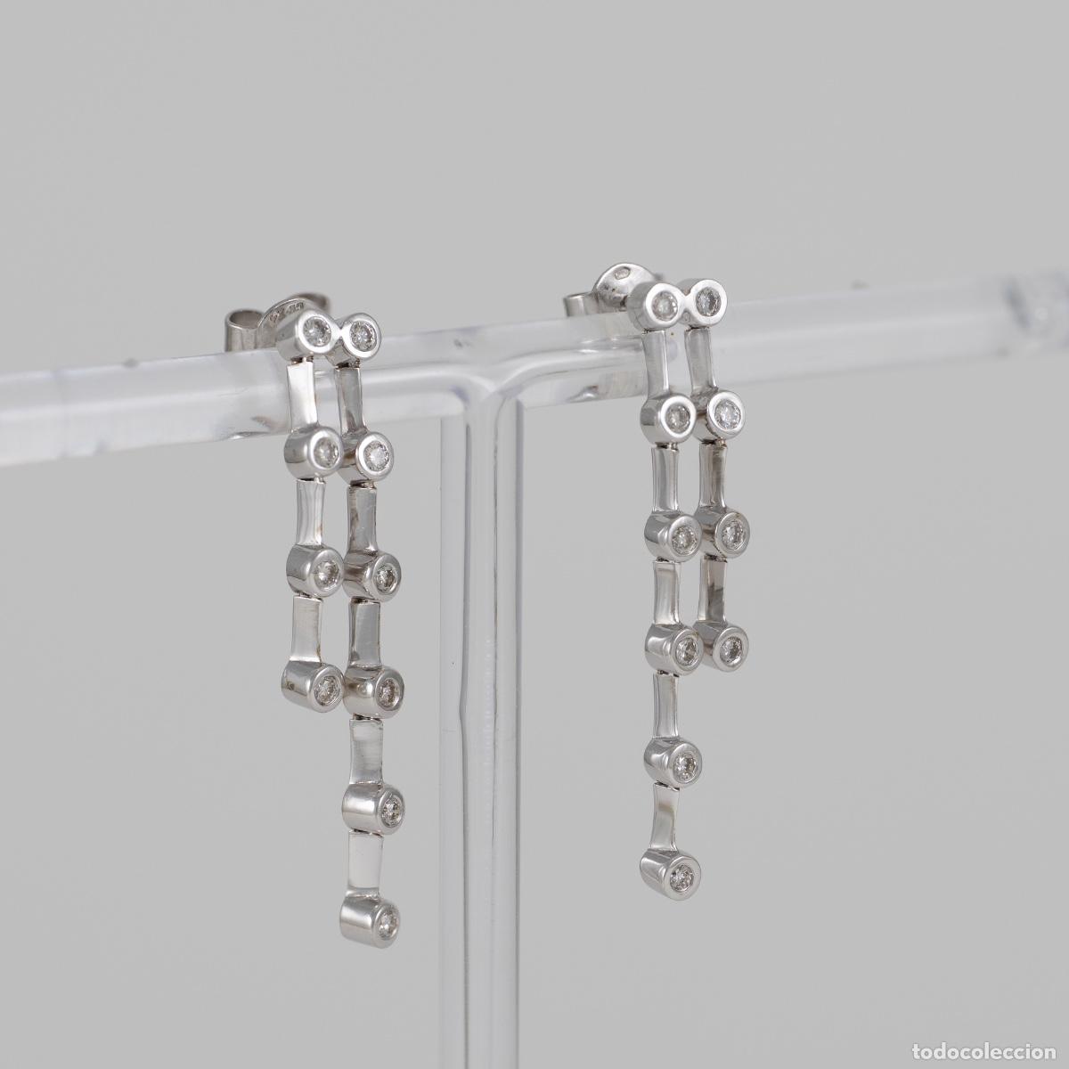 Joyeria: Pendientes en oro blanco 18k con diamantes - Foto 5