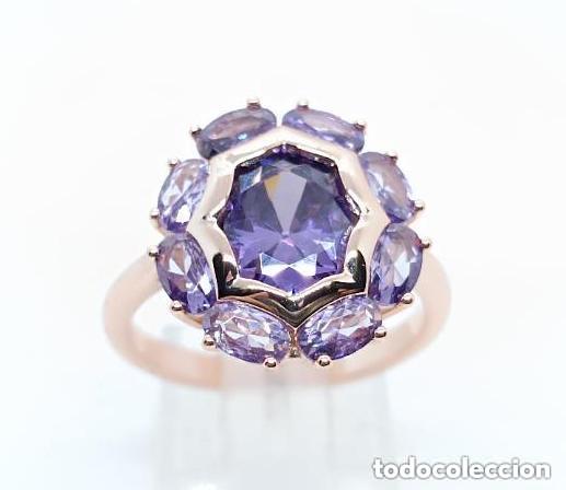 Schmuck: Precioso anillo en oro de estilo art deco con bellas amatistas talladas