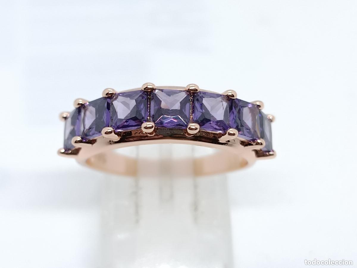 Schmuck: Precioso anillo en oro de estilo art deco con bellas amatistas talladas