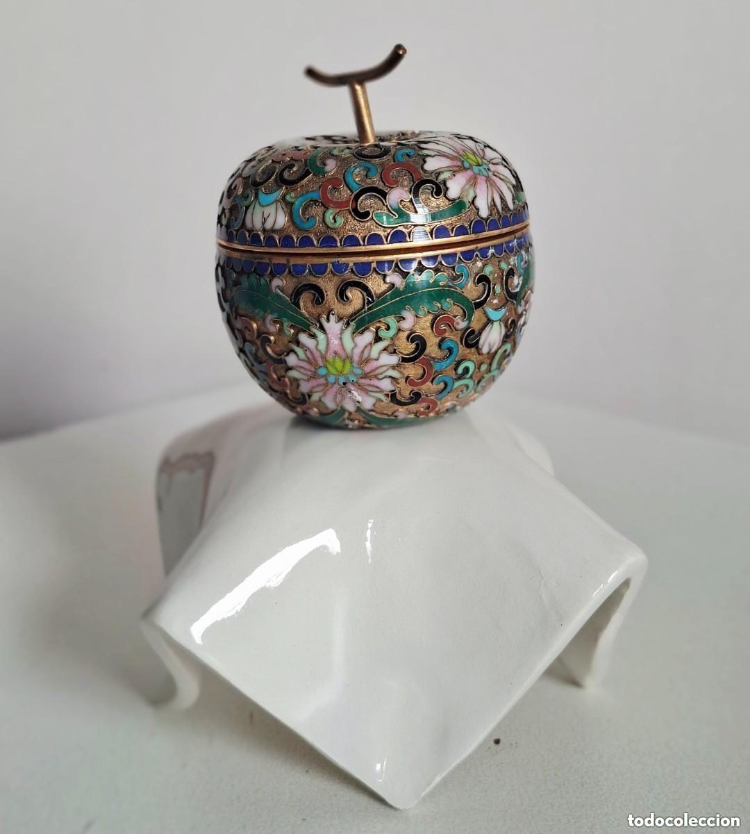 Joyeria: Joyero Bronce Cloisonn&eacute; con Peana Porcelana