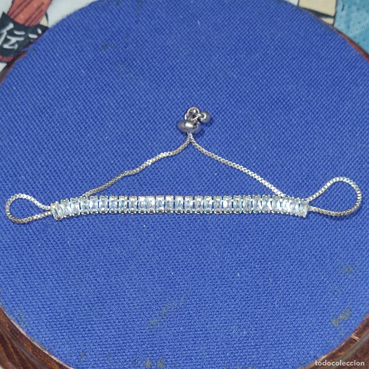 Joyeria: Pulsera plateada ajustable con cristales.Vintage - Foto 6
