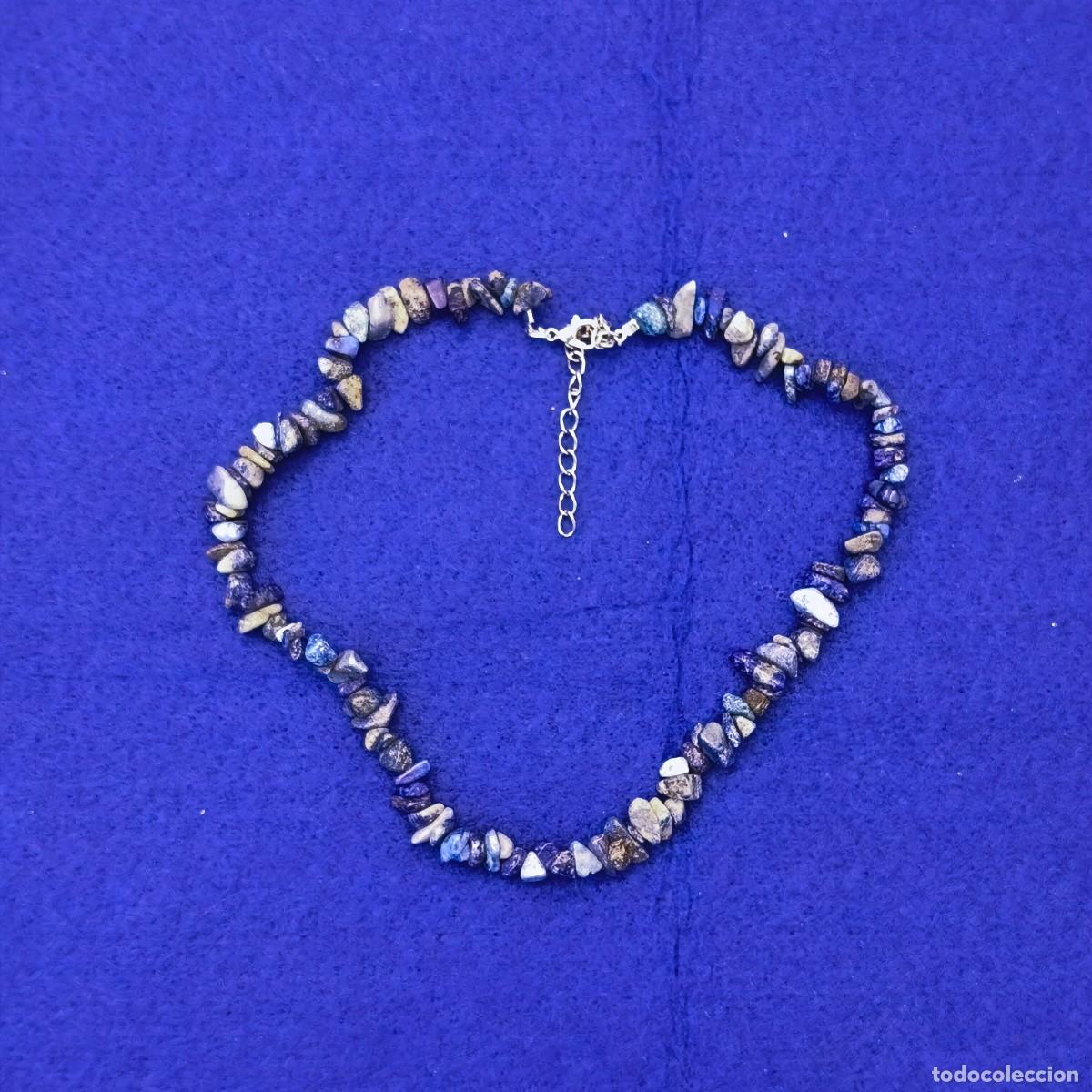 Joyeria: GARGANTILLA LAPISLAZULI TROZOS DE ALPACA PLATEADA. MEDIDA 40 - 47 CMS - Foto 2