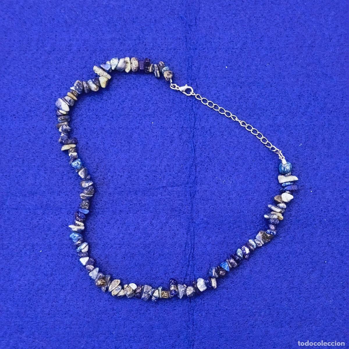 Joyeria: GARGANTILLA LAPISLAZULI TROZOS DE ALPACA PLATEADA. MEDIDA 40 - 47 CMS - Foto 3