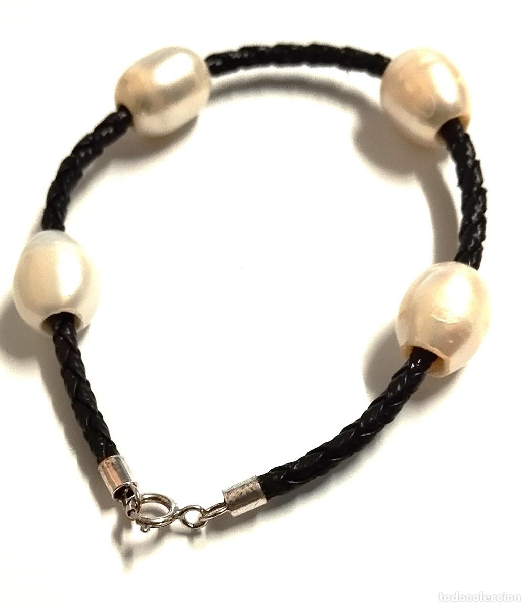 Joyeria: Pulsera de piel y perlas cultivadas - Foto 2